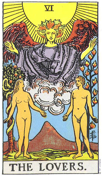 The Lovers tarot card, Rider–Waite–Smith