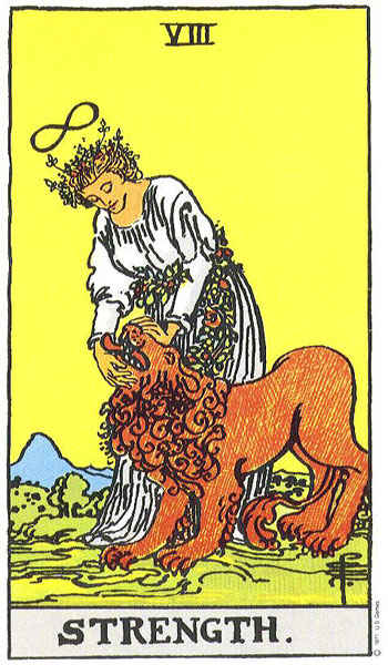 Strength tarot card, Rider–Waite–Smith
