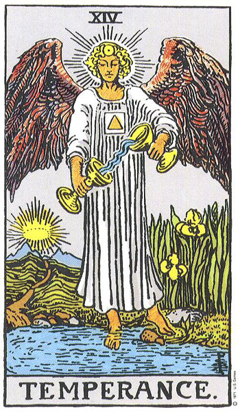 Temperance tarot card, Rider–Waite–Smith