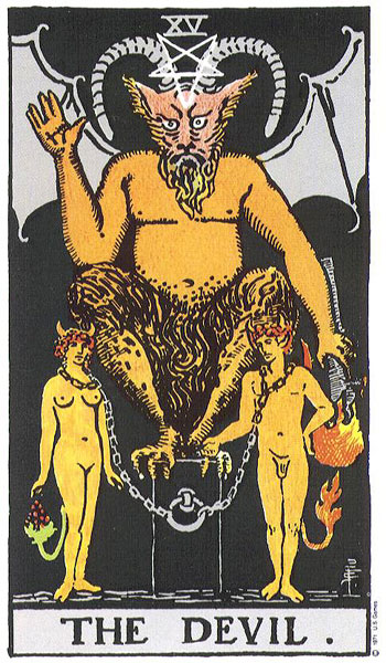 The Devil tarot card, Rider–Waite–Smith