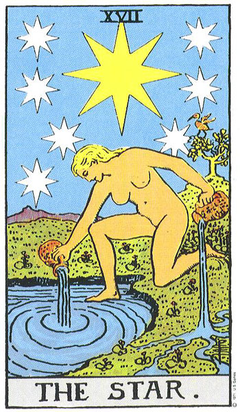 The Star tarot card, Rider–Waite–Smith